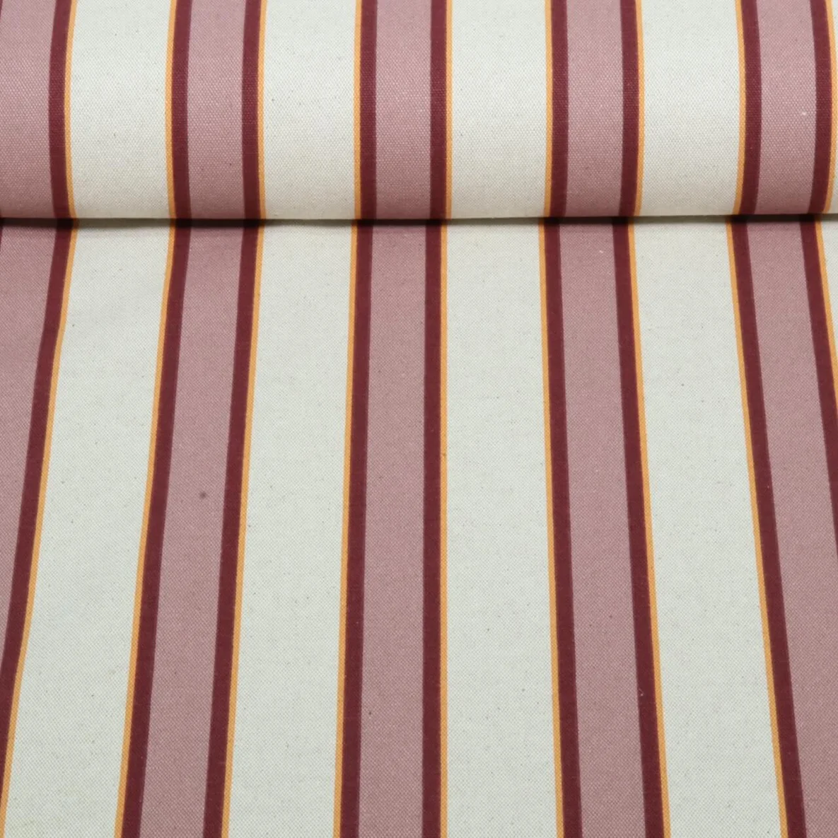Canvas Leinenoptik Streifen Beige Mauve