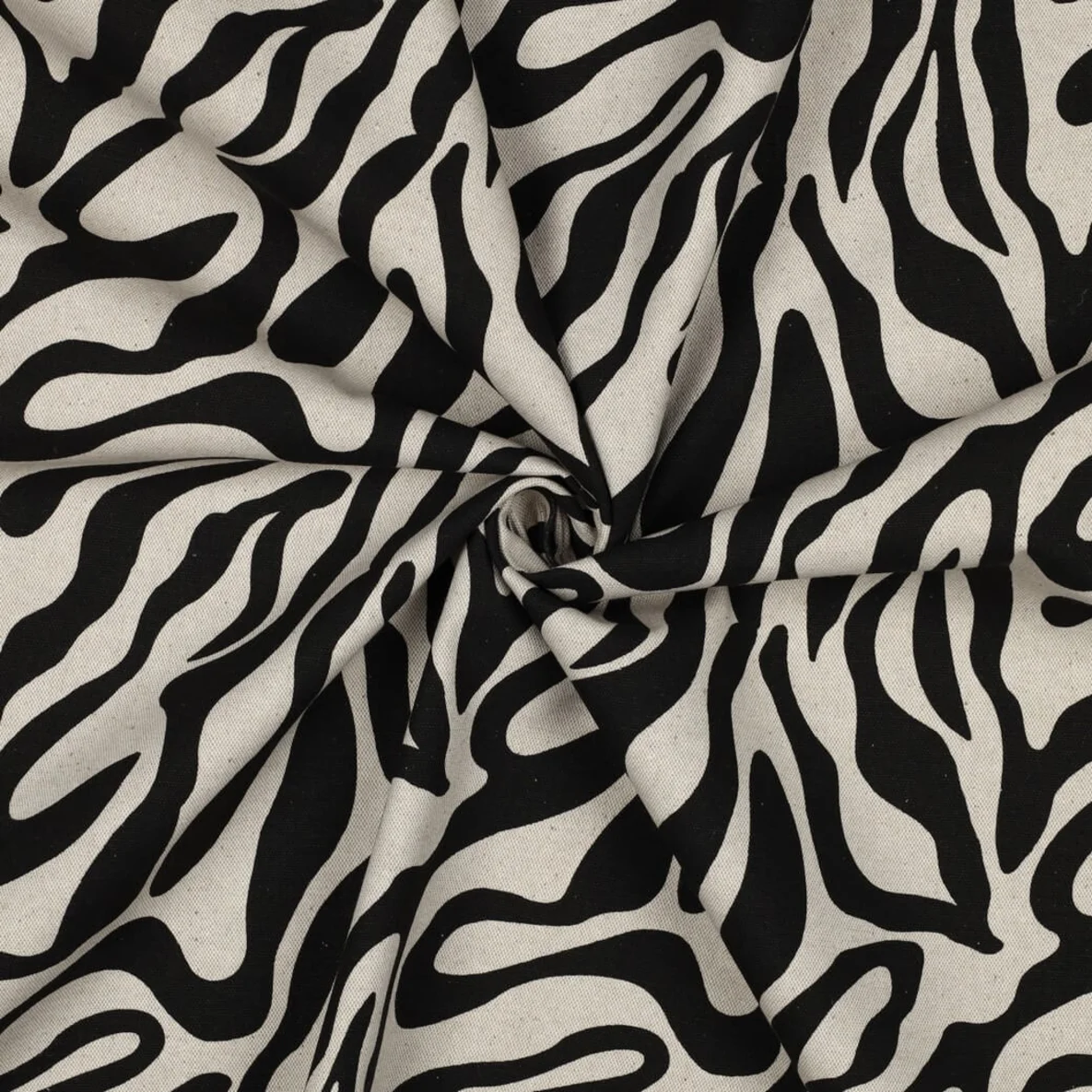 Canvas  Leinenoptik Zebra Beige Schwarz