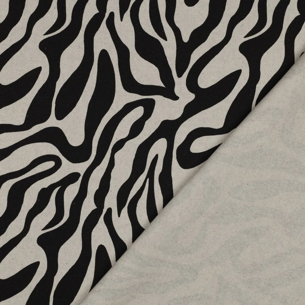 Canvas  Leinenoptik Zebra Beige Schwarz