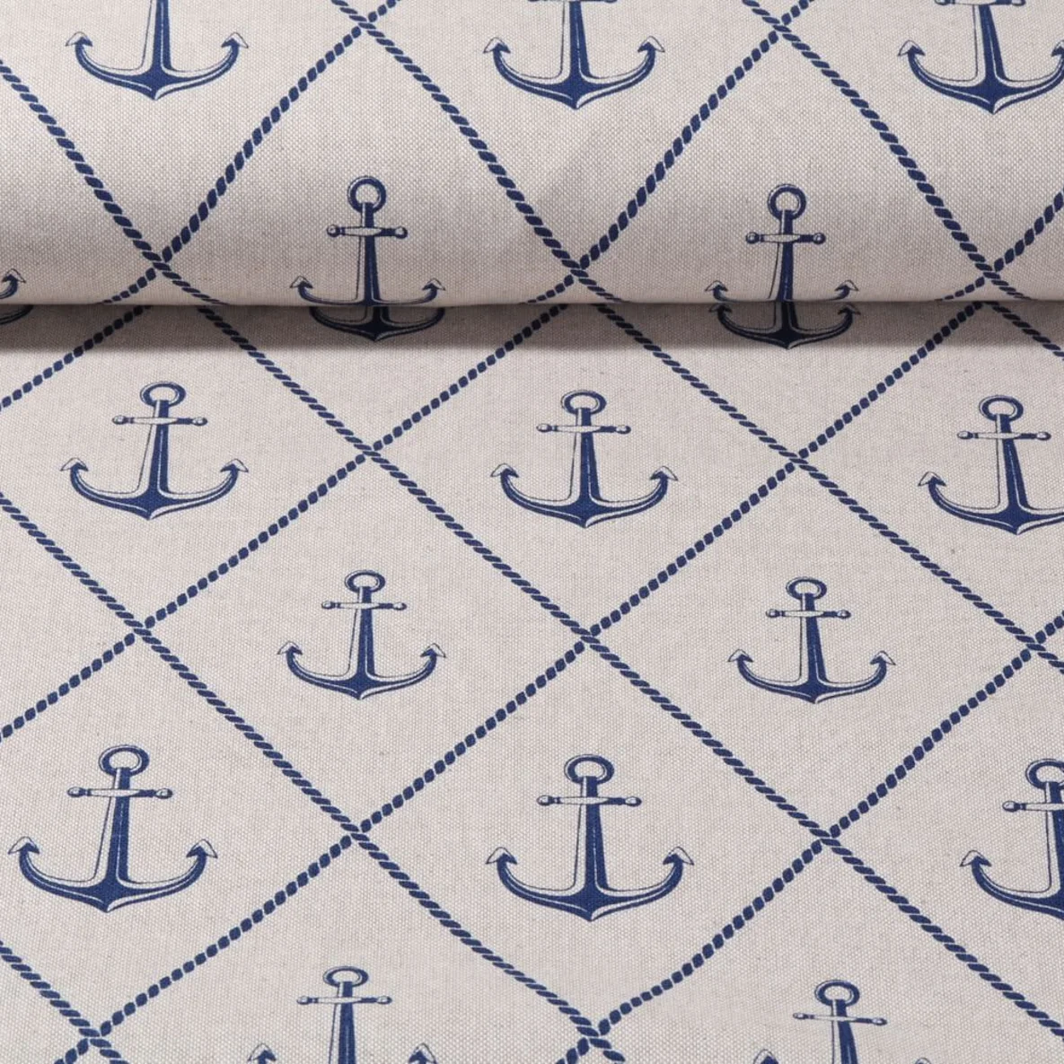 Canvas Maritim Anker Icons Beige