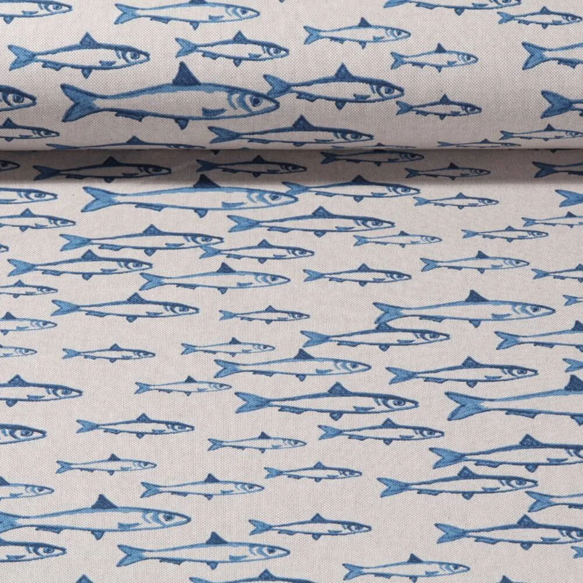 Canvas Maritim Fische Beige