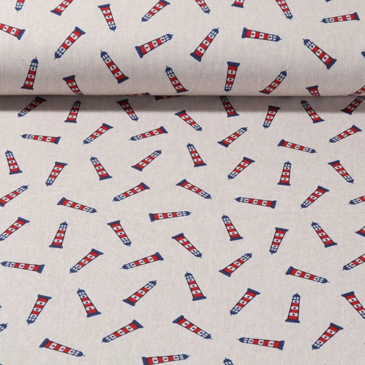 Canvas Maritim Leuchttürme Beige