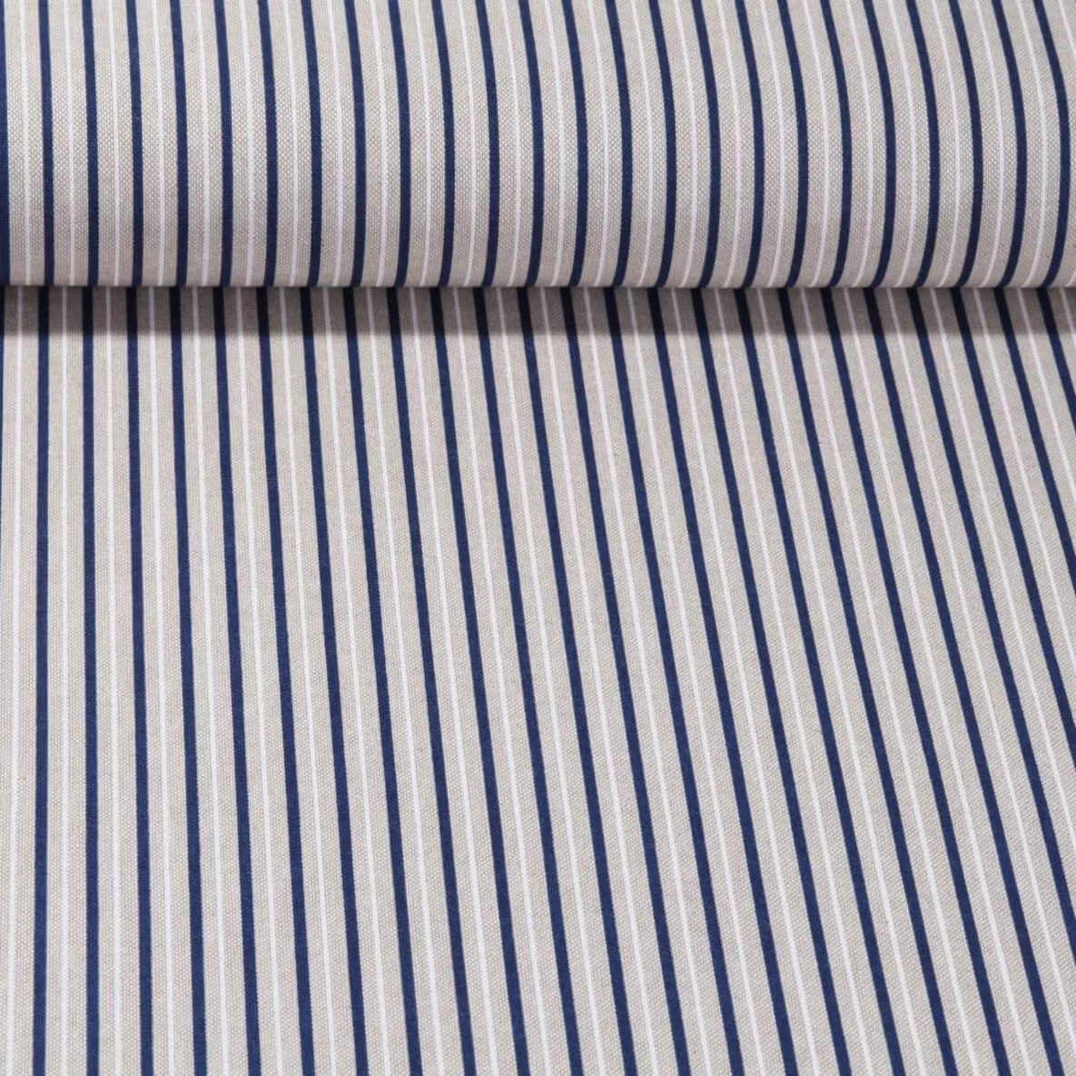 Canvas Maritim Schmale Streifen Beige