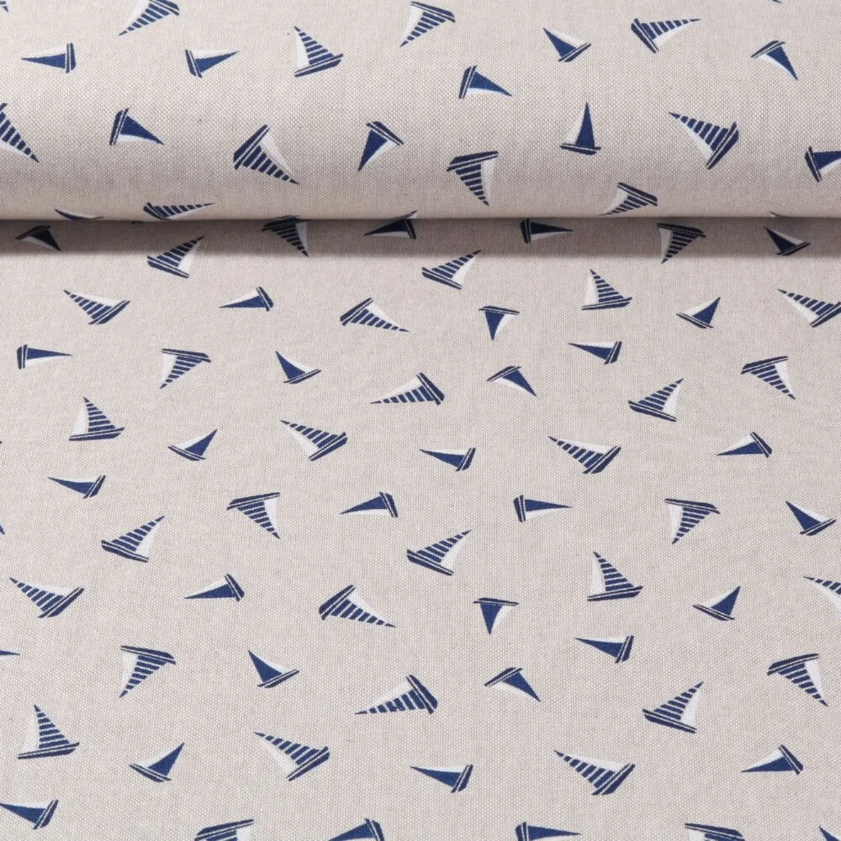 Canvas Maritim Segelboote Beige