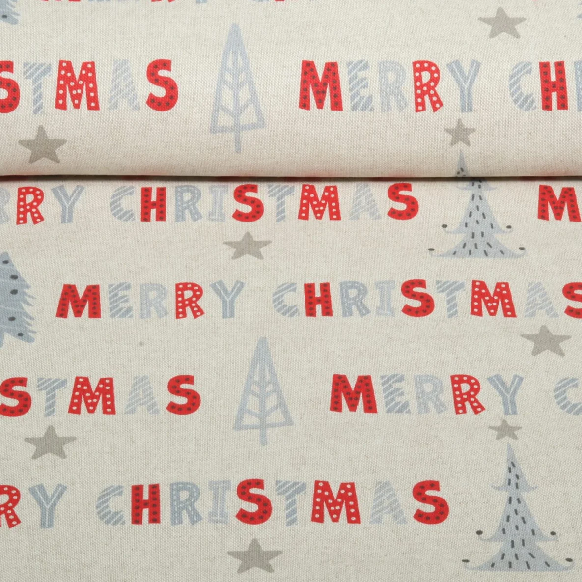 Canvas Merry Christmas Leinenlook Beige