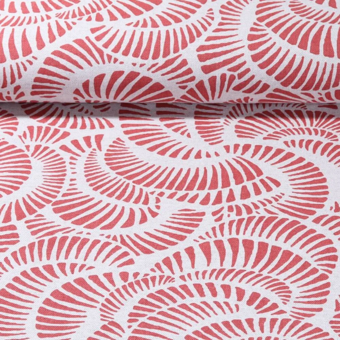 Canvas Muscheln Hellgrau Rot