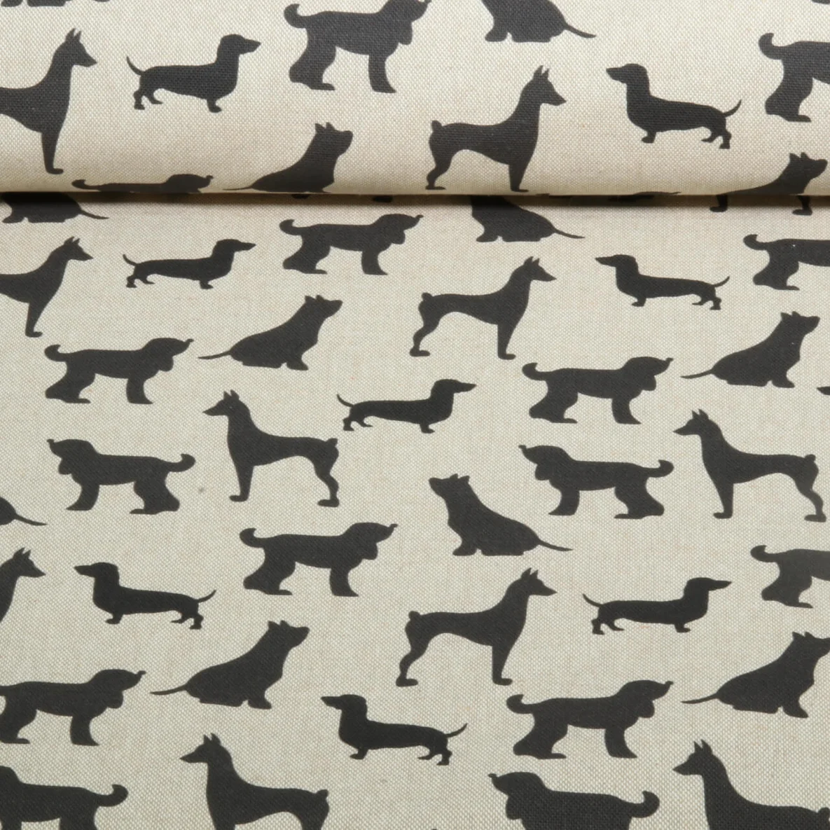 Canvas Recycelt Leinenlook Hunde Beige