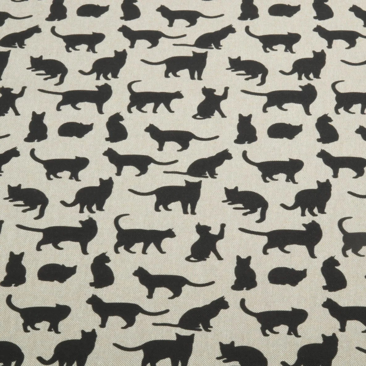 Canvas Recycelt Leinenlook Katzen Beige