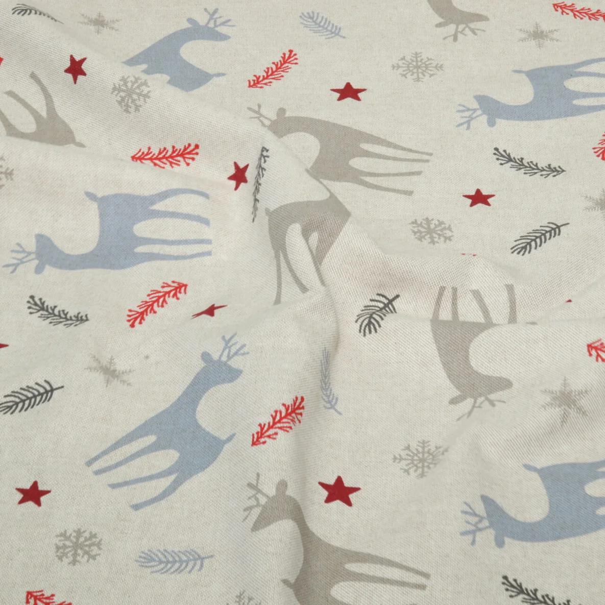 Canvas Rentiere Leinenlook Beige