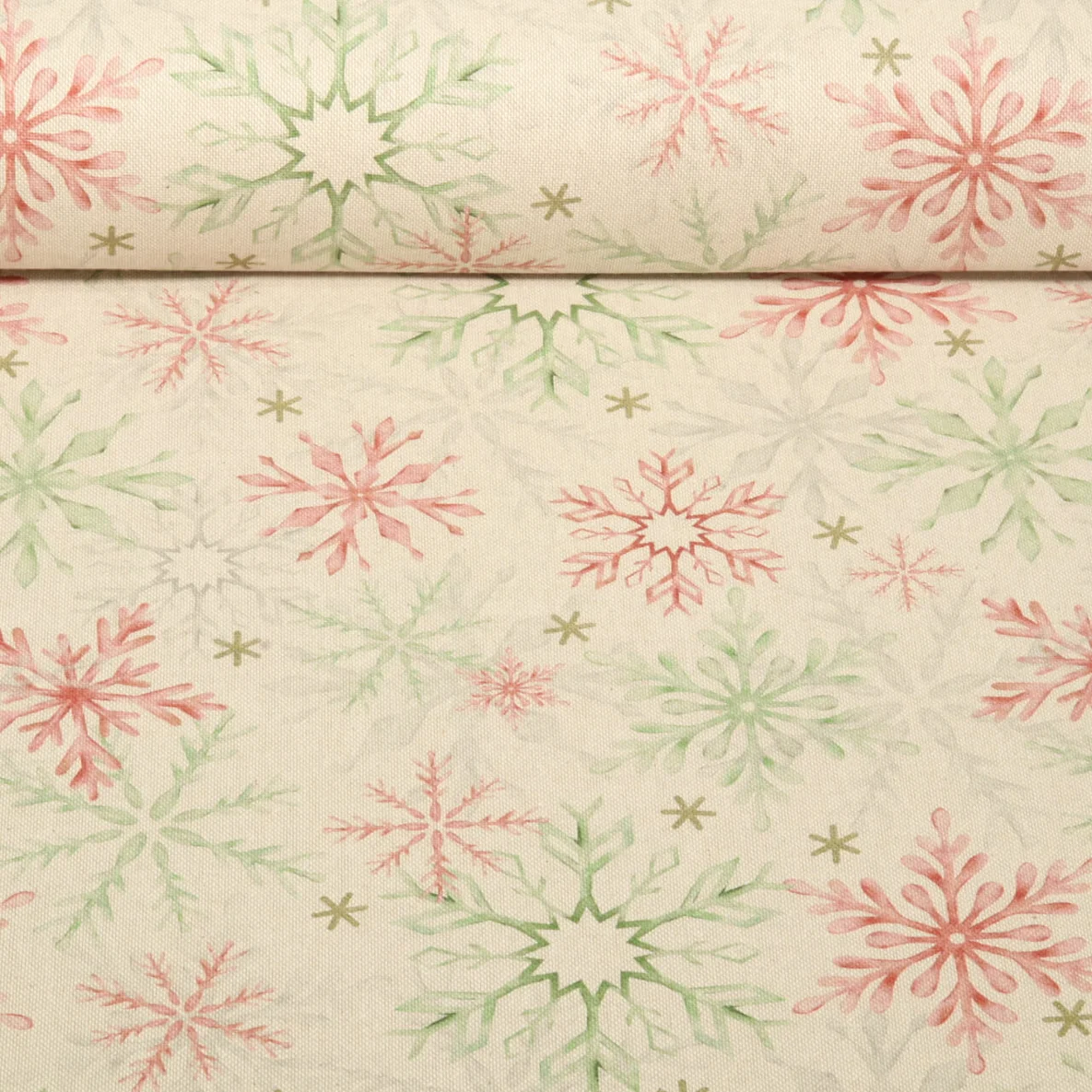 Canvas Schneekristalle Beige