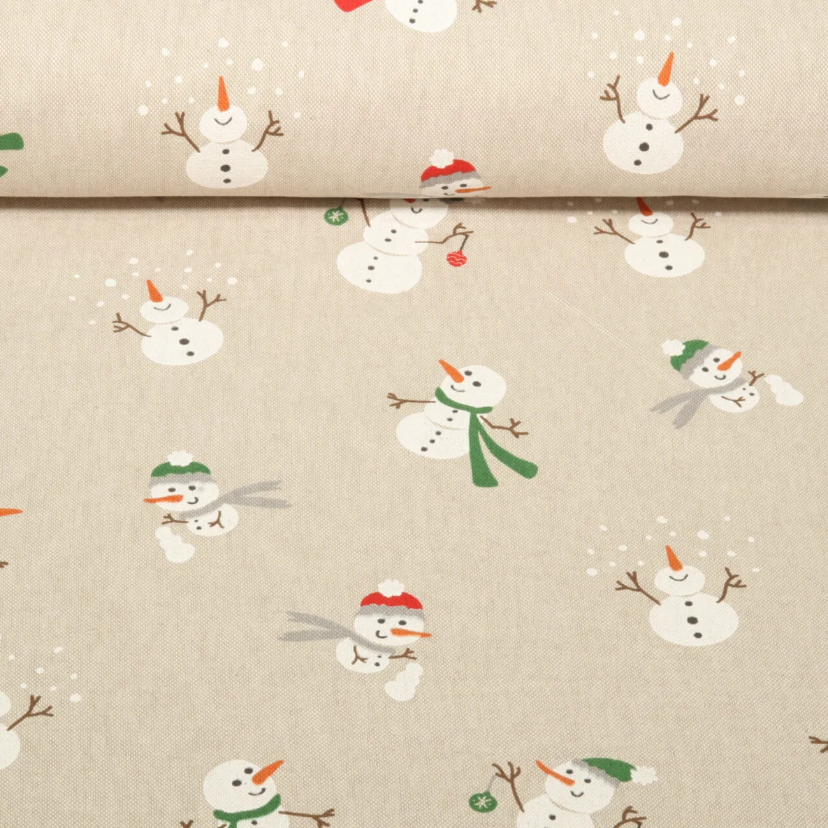 Canvas Schneemänner Beige