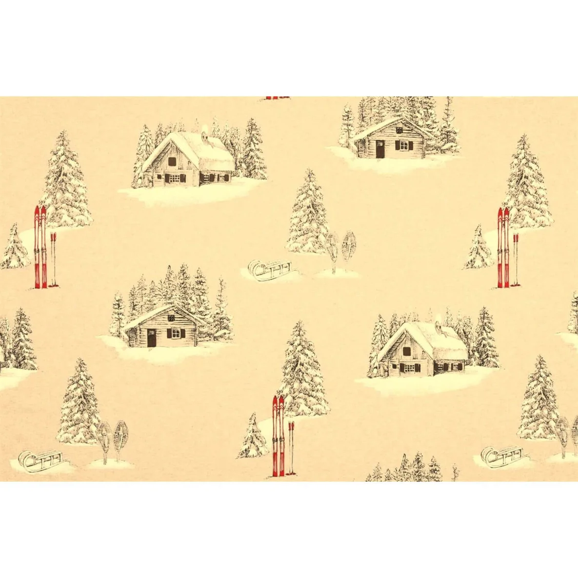 Canvas Skihütten Leinenlook Natur