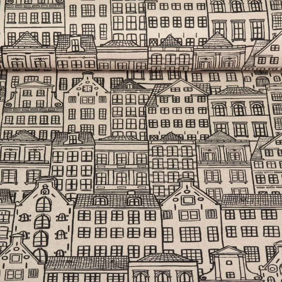 Canvas Stadt Beige Schwarz