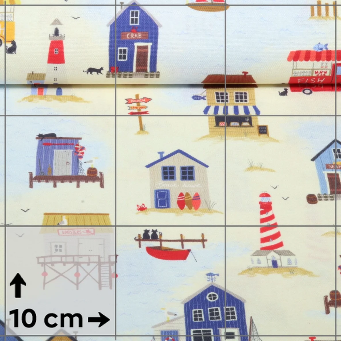 Canvas Strandhäuser Vanillegelb