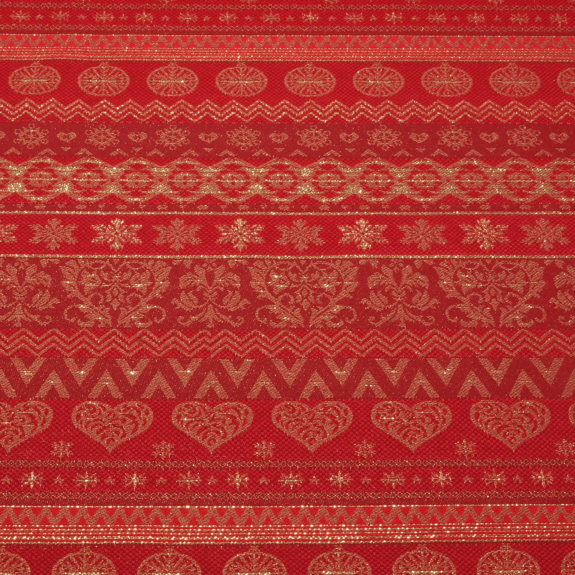 Canvas Tischwäsche X-MAS Bordüren Rot Gold