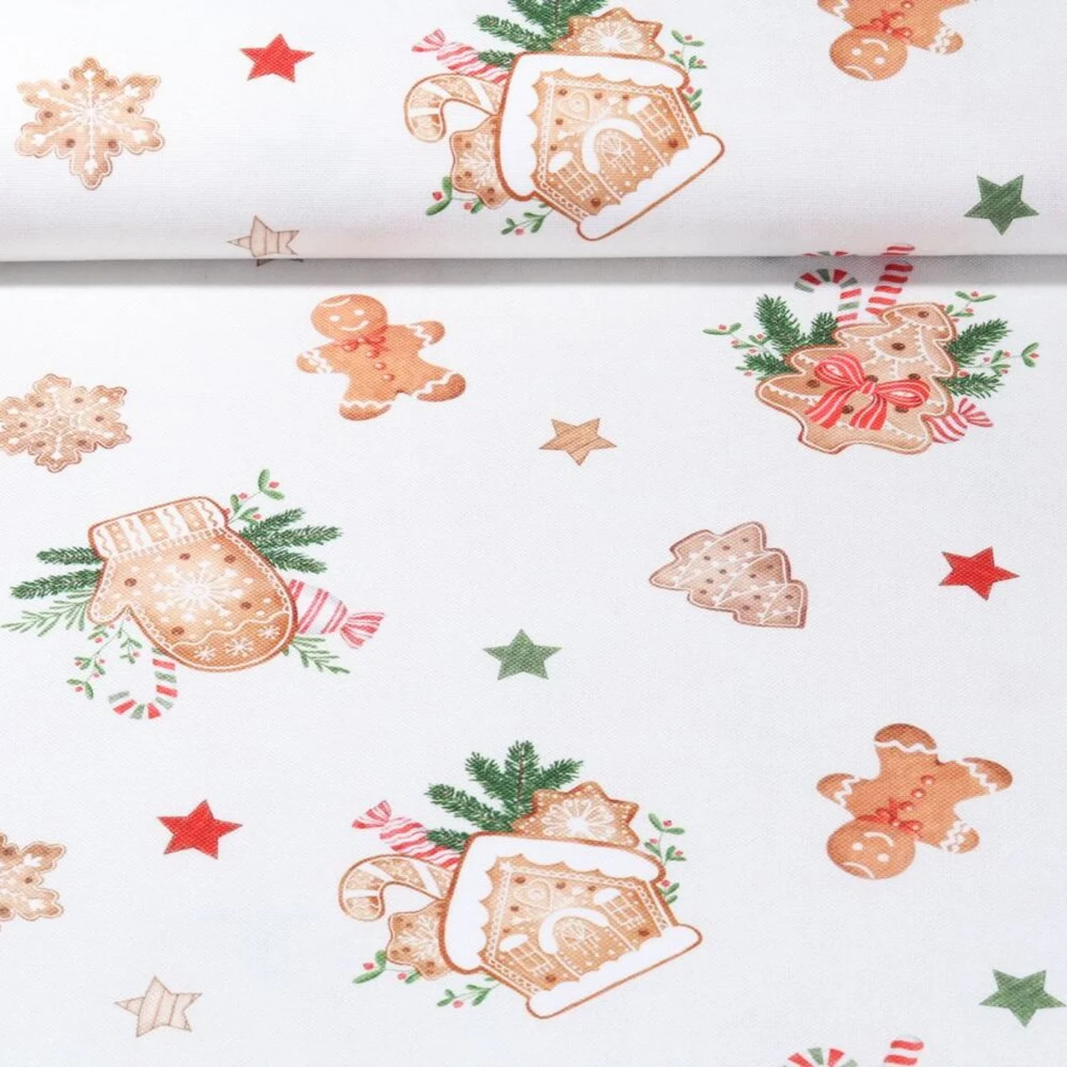Canvas Tischwäsche X-MAS Lebkuchen Ecru