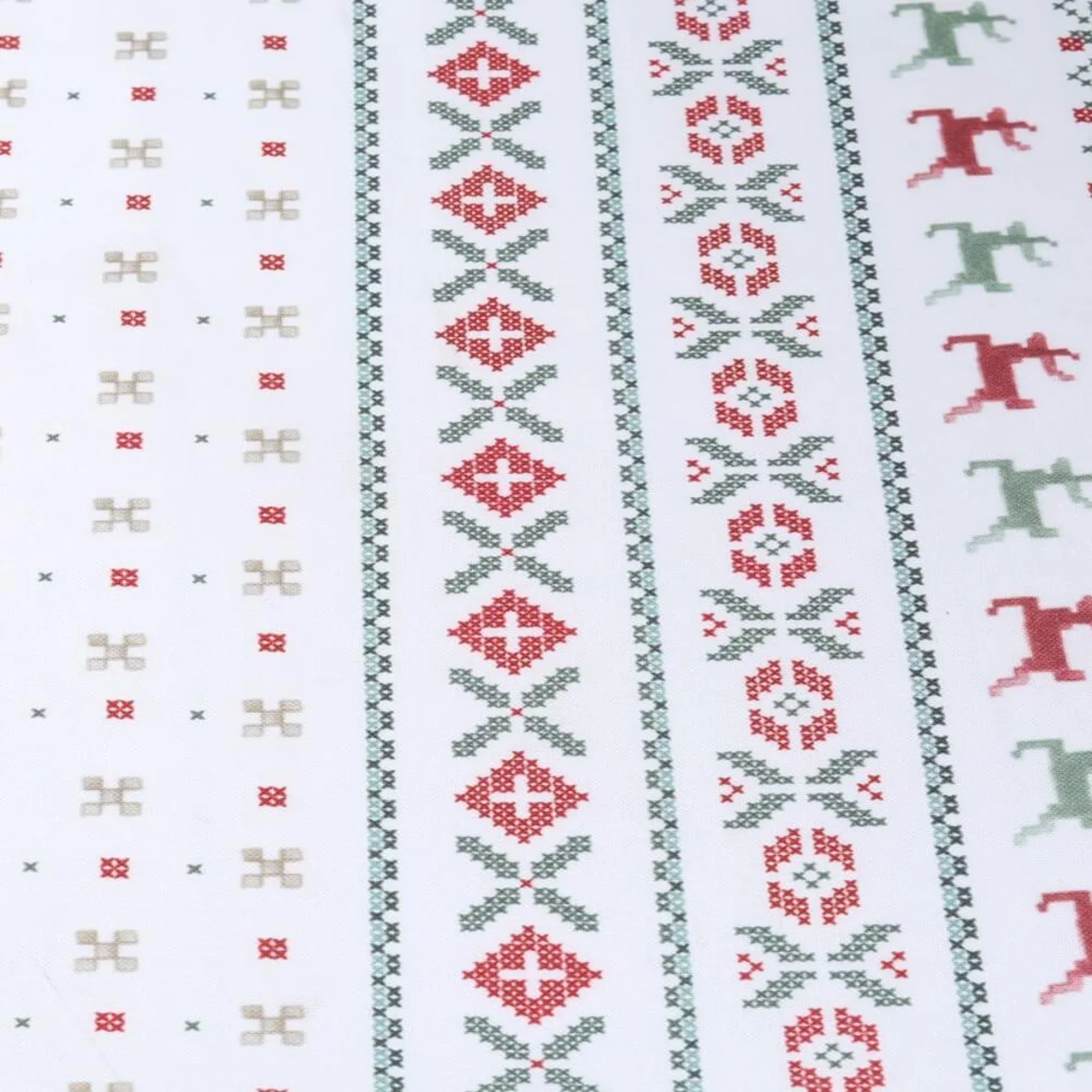 Canvas Tischwäsche X-MAS Stickerei Weiß