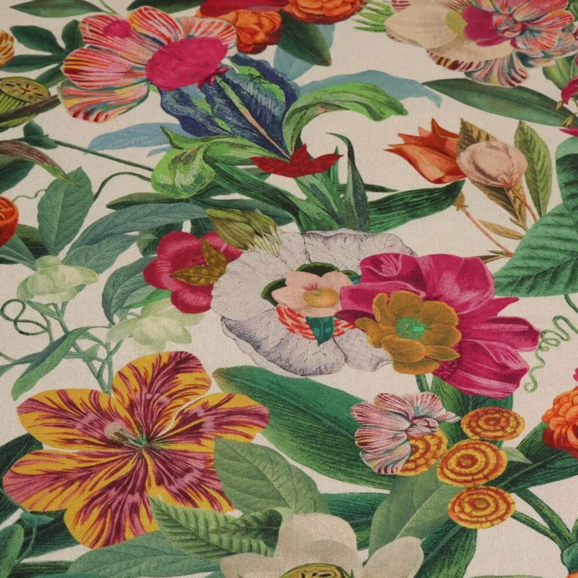 Canvas Tropische Blüten Beige