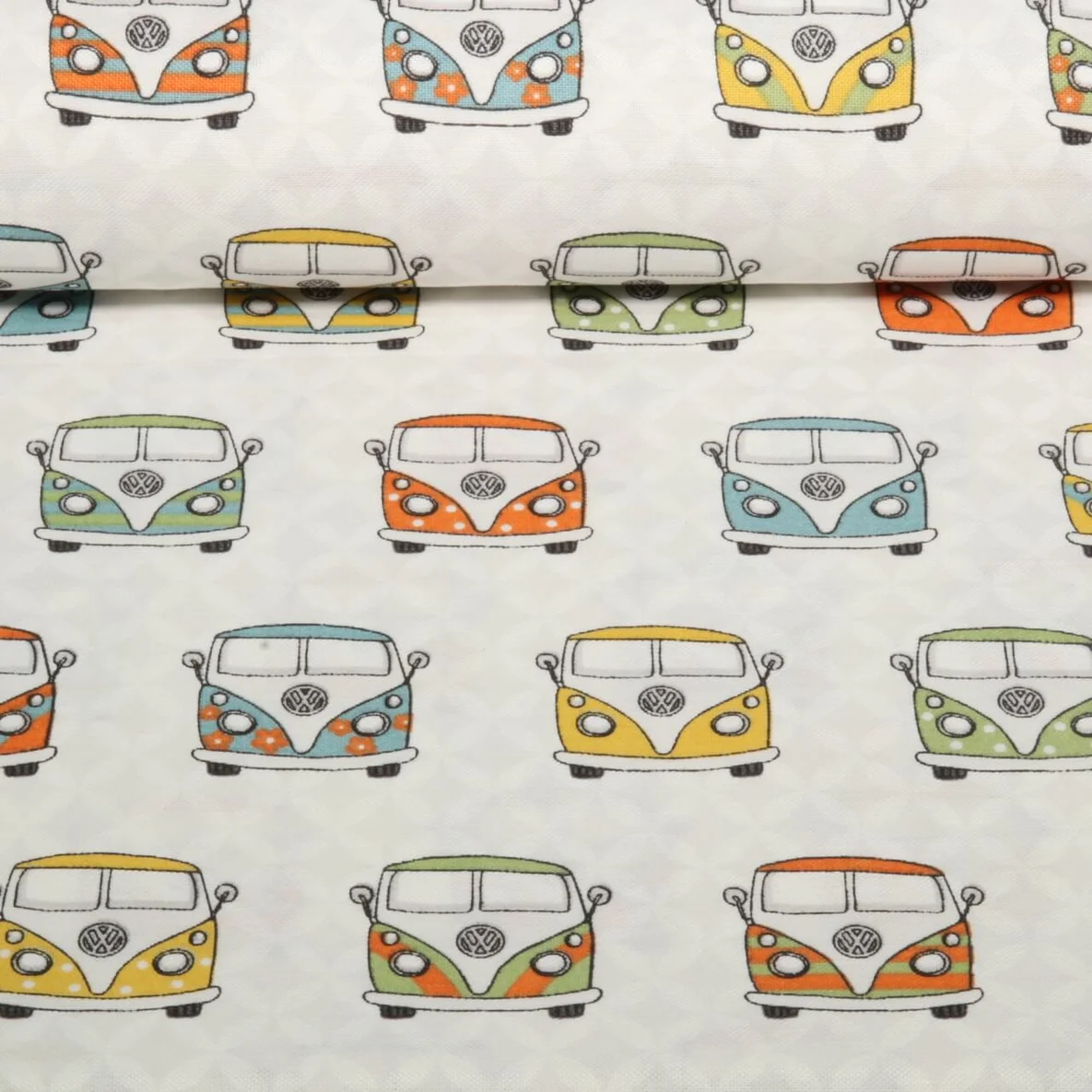 Canvas VW Bulli Retro Lichtgrau Multicolor