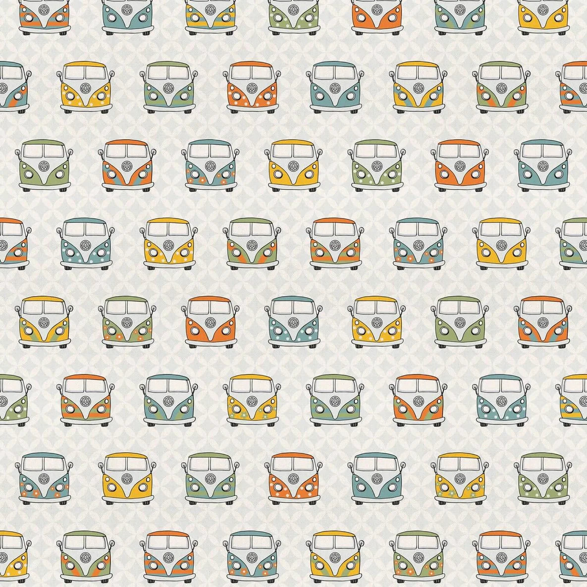 Canvas VW Bulli Retro Lichtgrau Multicolor