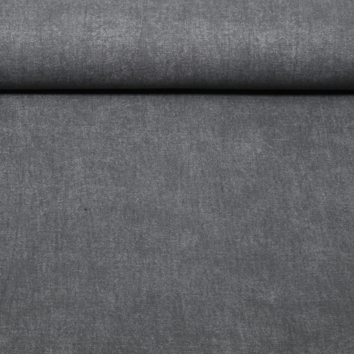Canvas Vorgewaschen Uni Melange Schwarz