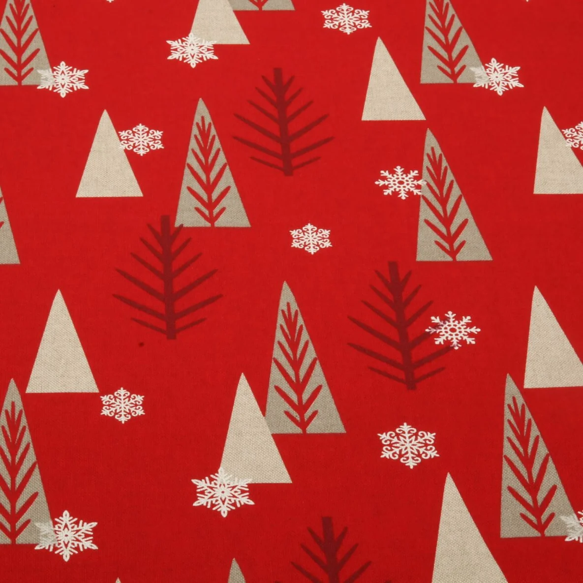 Canvas Weihnachtsbäume Rot Beige