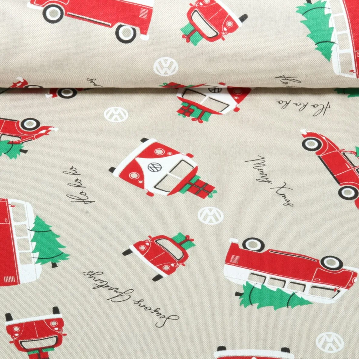Canvas Weihnachtsmobil VW Leinenlook Beige