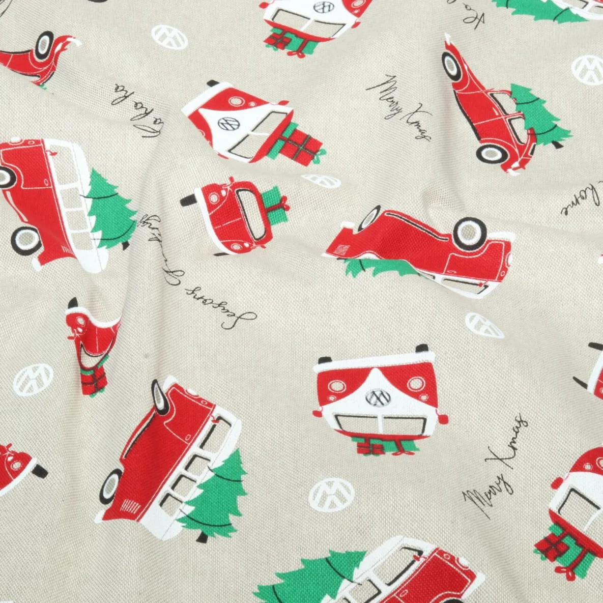 Canvas Weihnachtsmobil VW Leinenlook Beige