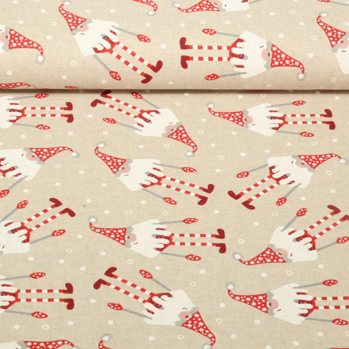 Canvas Wichtel Beige Rot