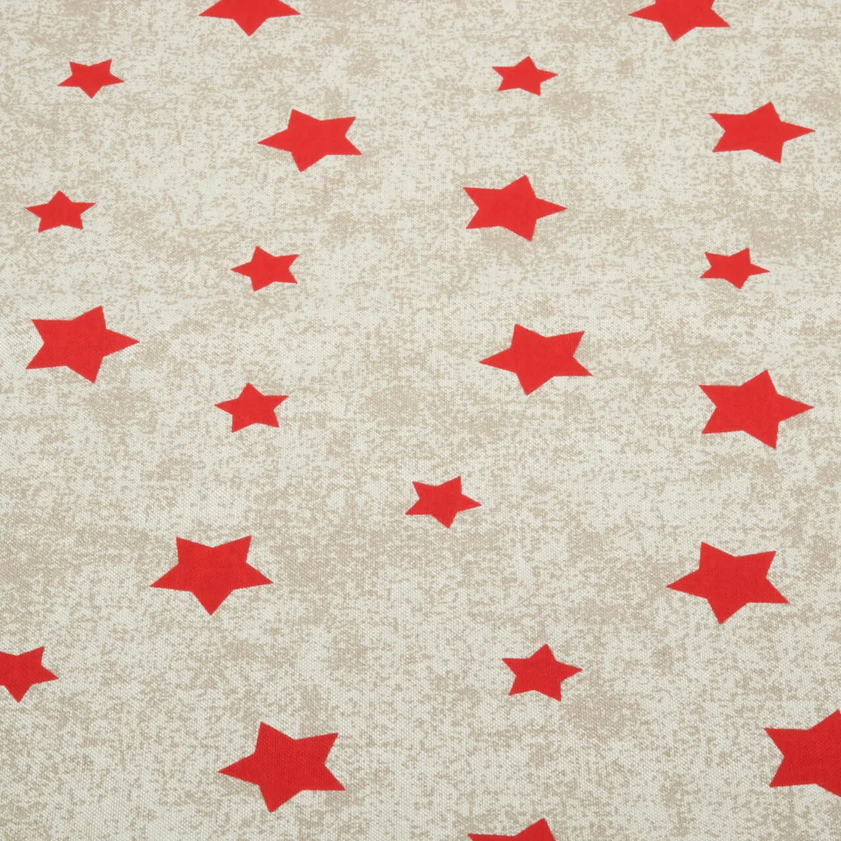 Canvas X-Mas Sterne Leinenlook Beige Rot