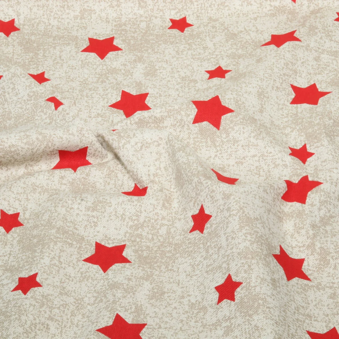 Canvas X-Mas Sterne Leinenlook Beige Rot