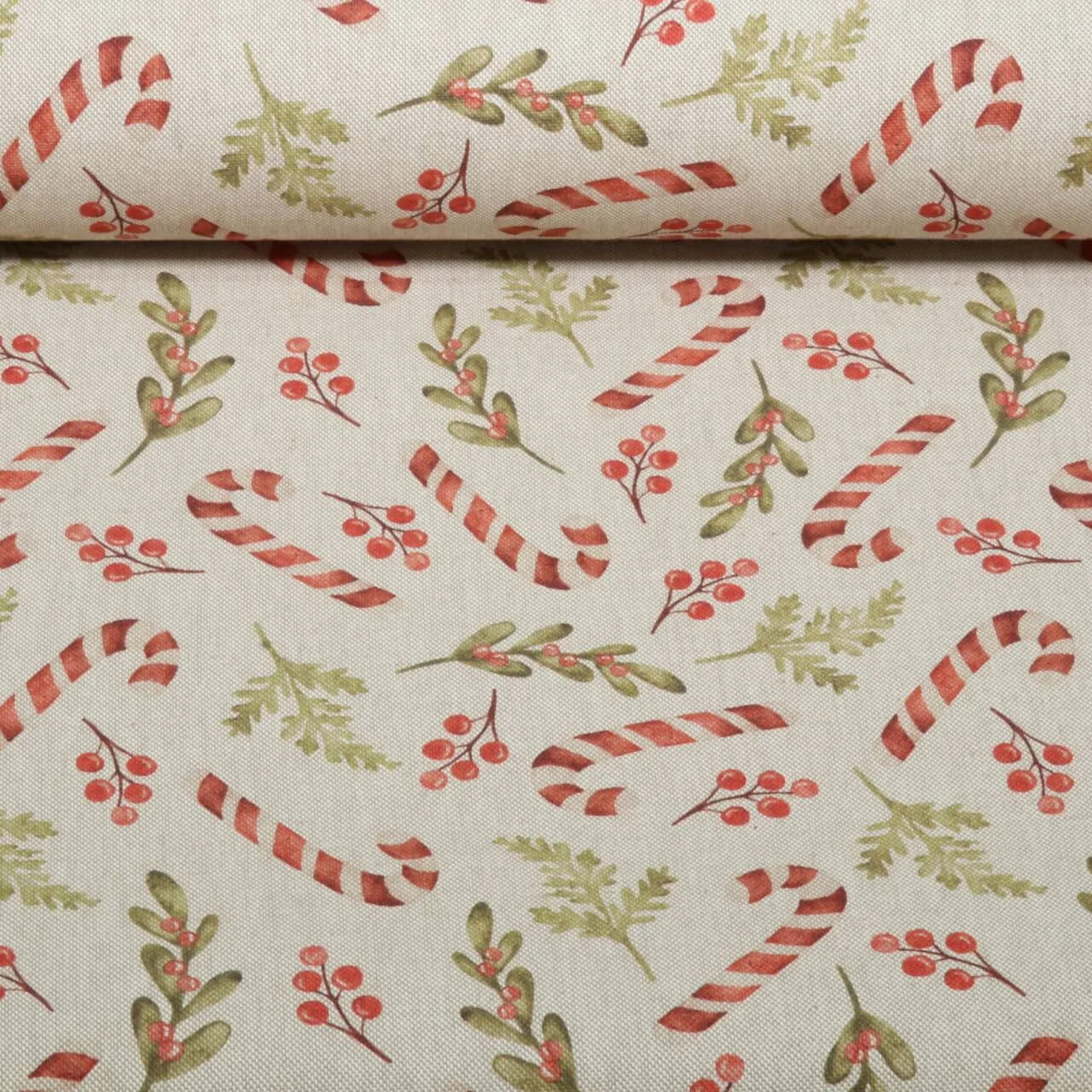 Canvas Zuckerstangen Leinenlook Beige