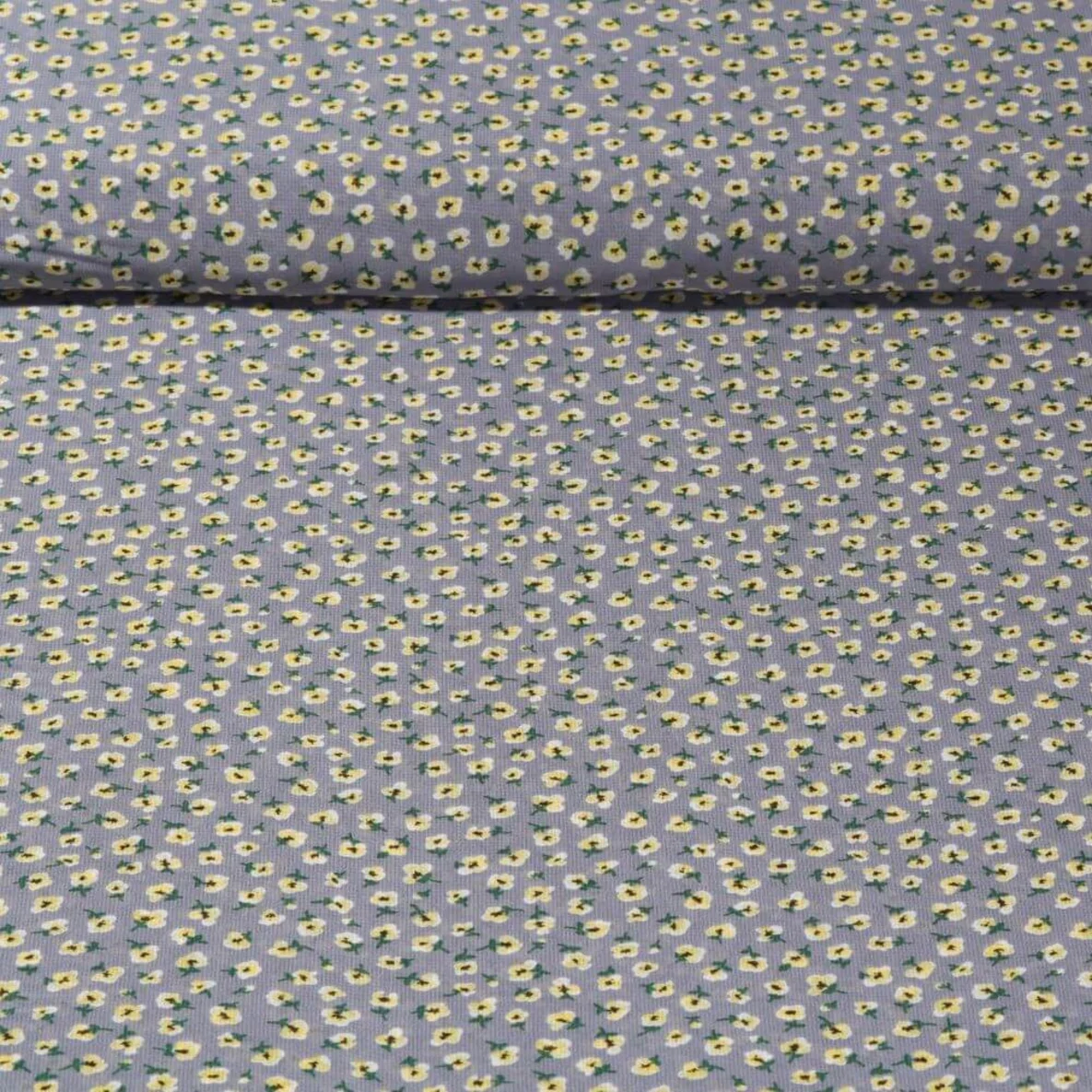 Chiffon Blümchen Grau