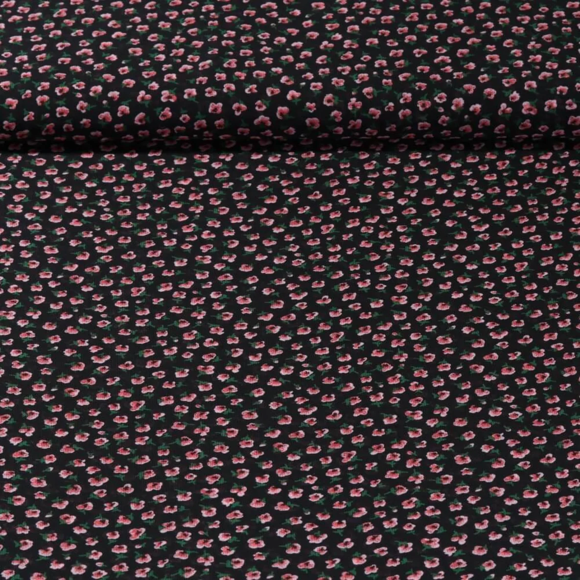 Chiffon Blümchen Schwarz