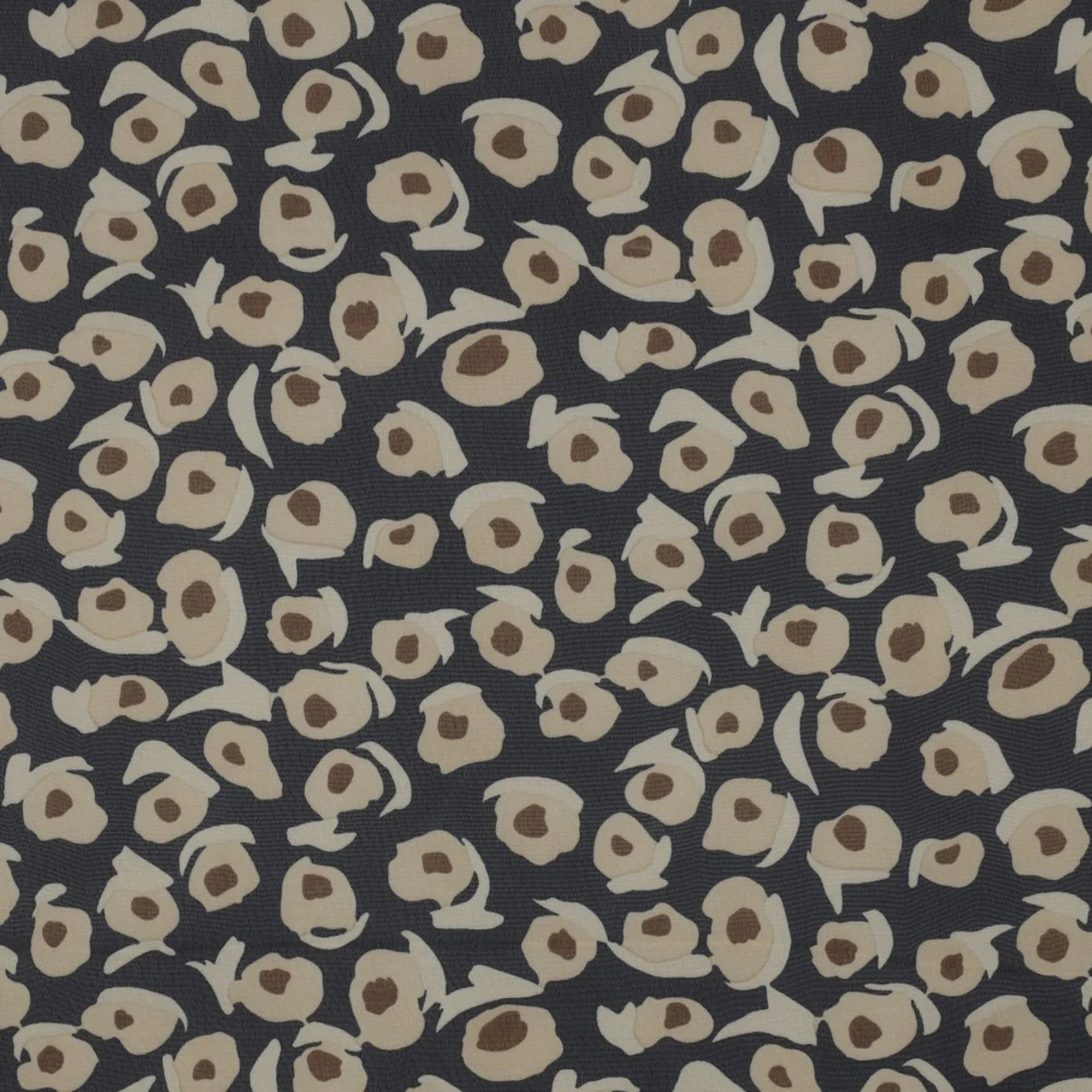 Chiffon Blumen Abstrakt Navy Sand
