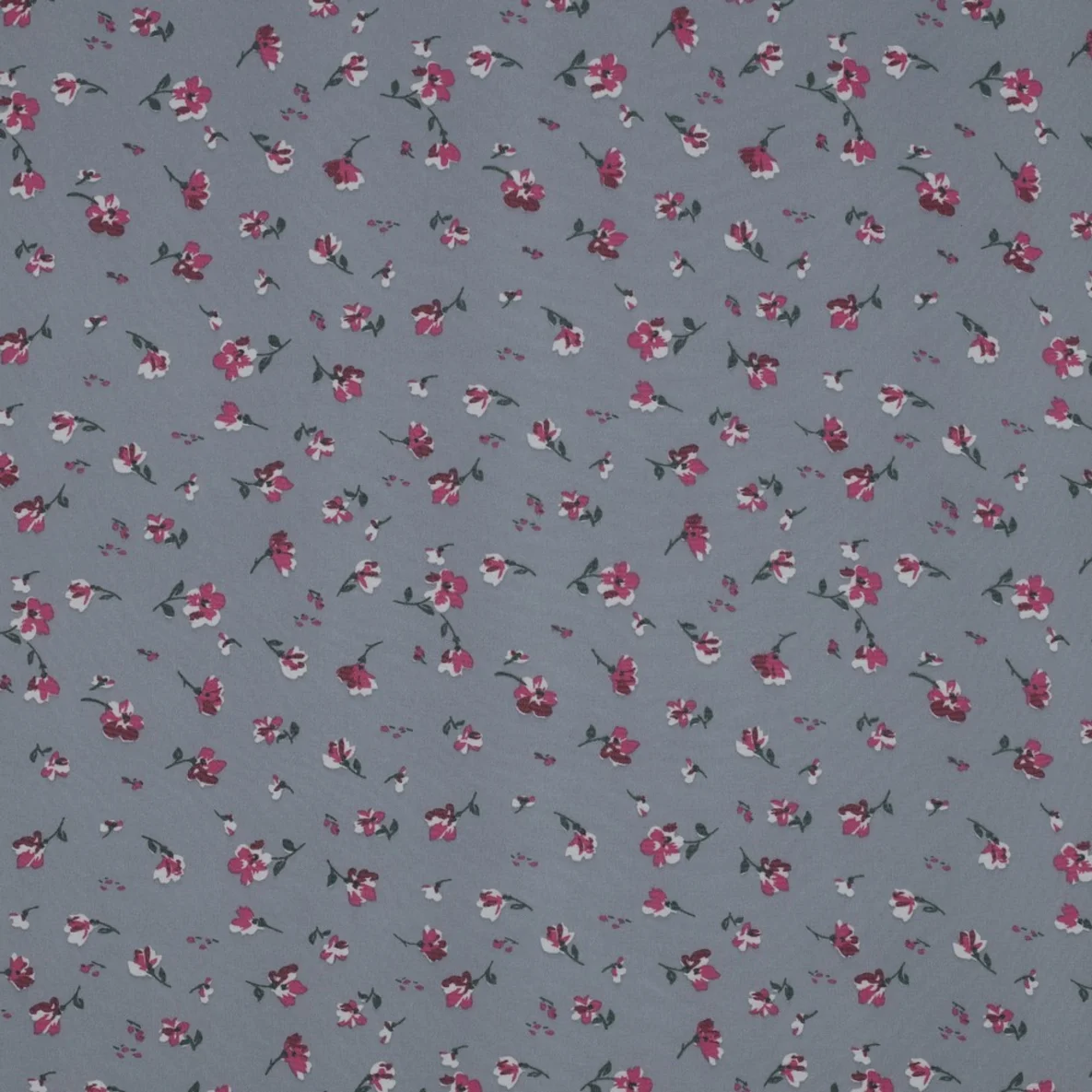 Chiffon Blumen Grau Pink