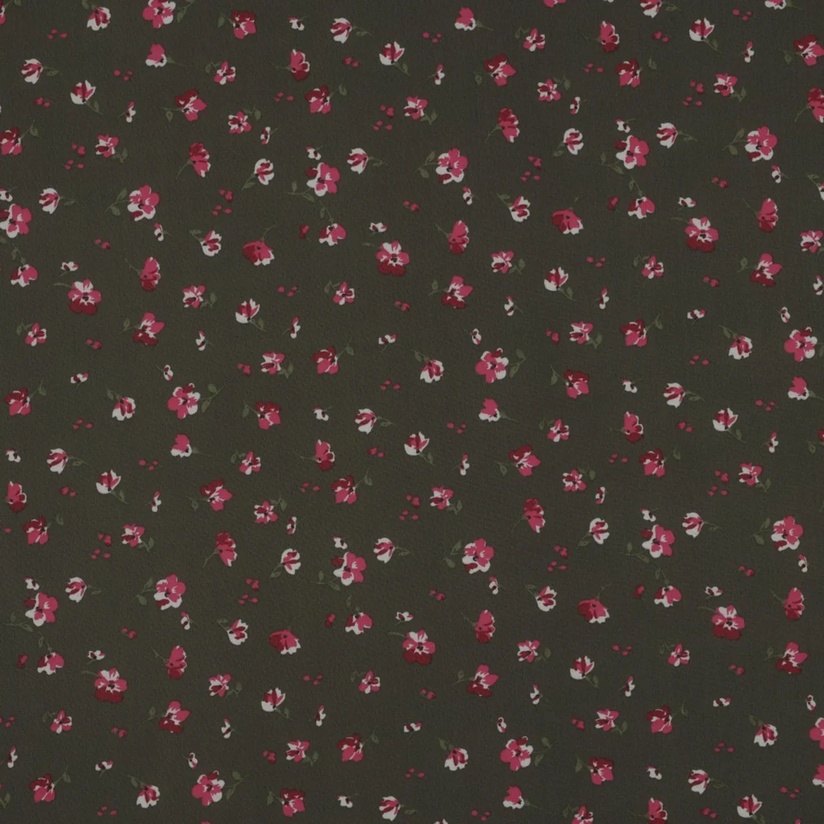 Chiffon Blumen Grün Pink