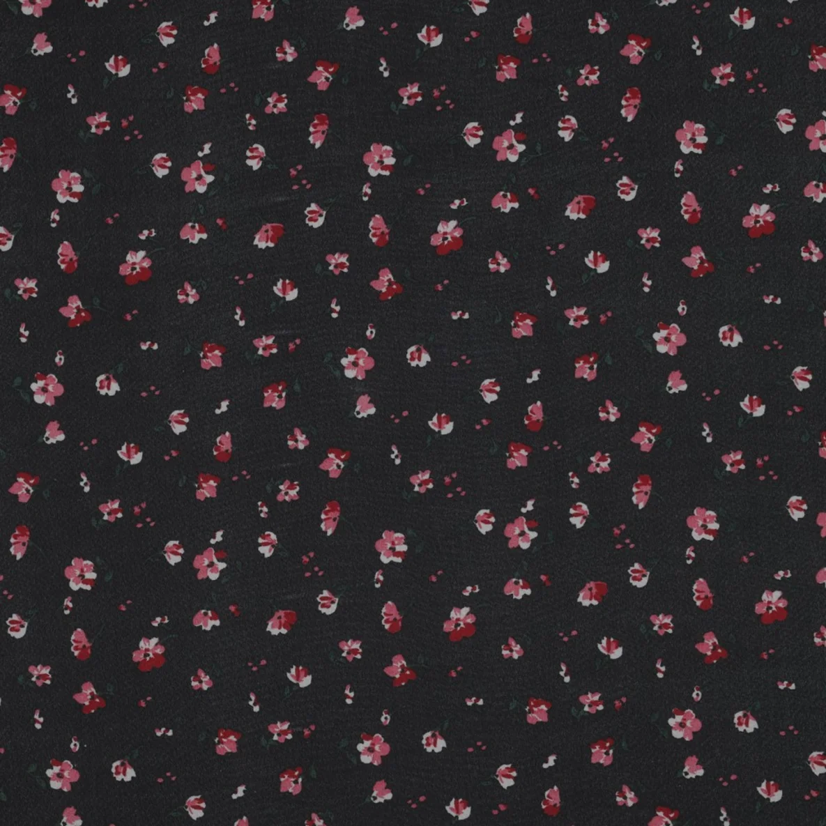 Chiffon Blumen Schwarz Pink