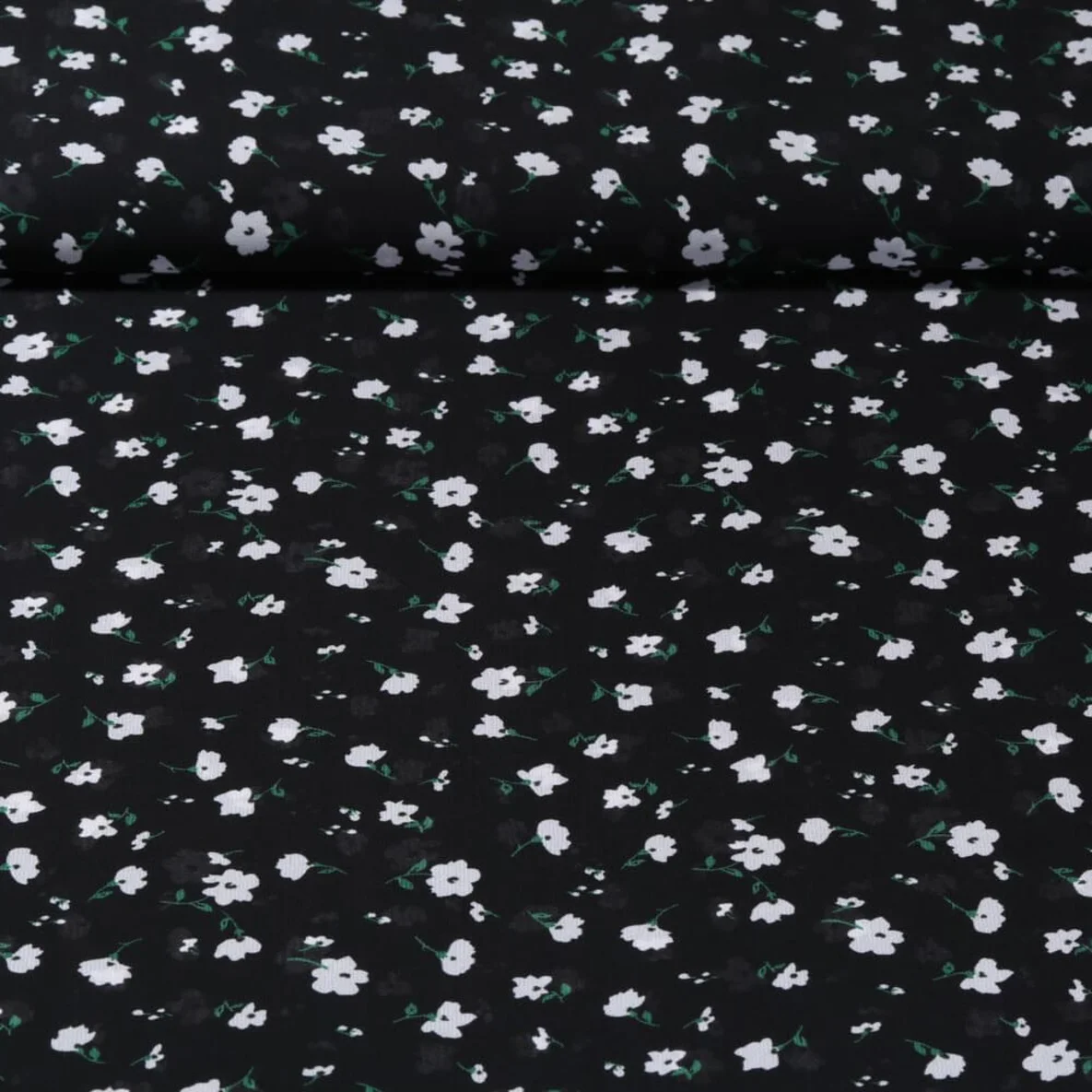 Chiffon Blumen Schwarz Weiß
