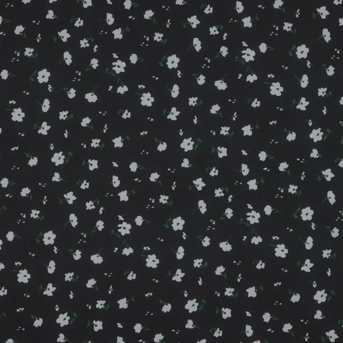 Chiffon Blumen Schwarz Weiß