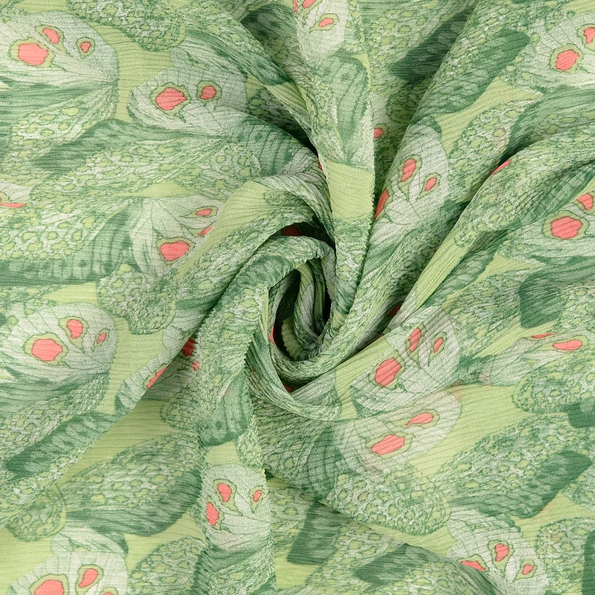 Chiffon Plissee Schmetterlinge Grün