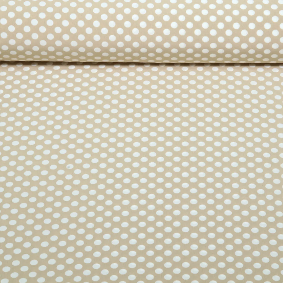 Chiffon Punkte Polka Dots Beige Weiß