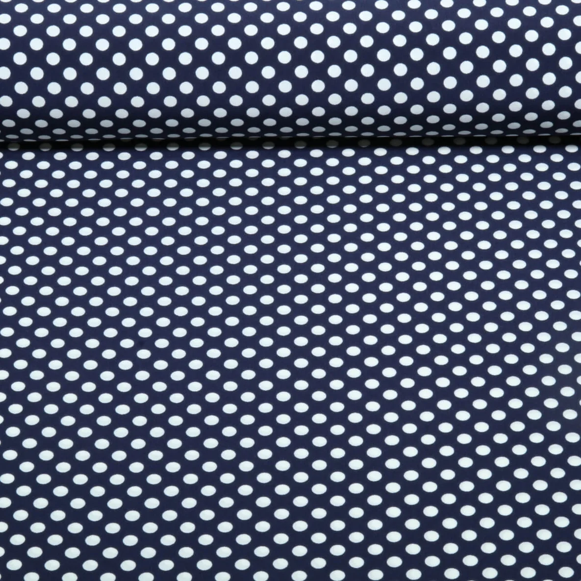 Chiffon Punkte Polka Dots Marine Weiß