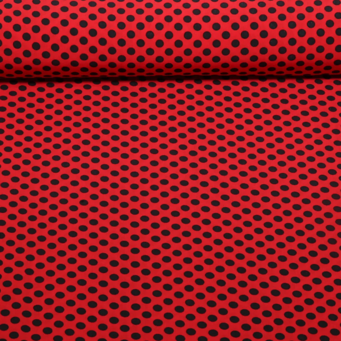 Chiffon Punkte Polka Dots Rot Schwarz