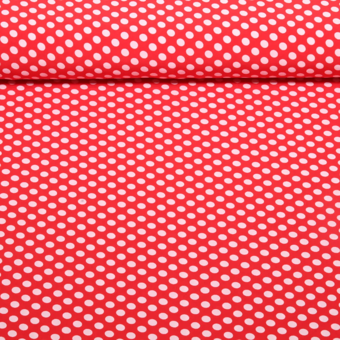 Chiffon Punkte Polka Dots Rot Weiß