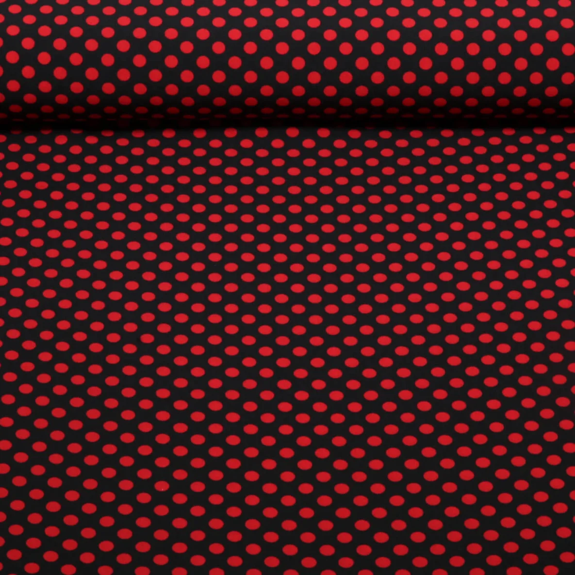Chiffon Punkte Polka Dots Schwarz Rot