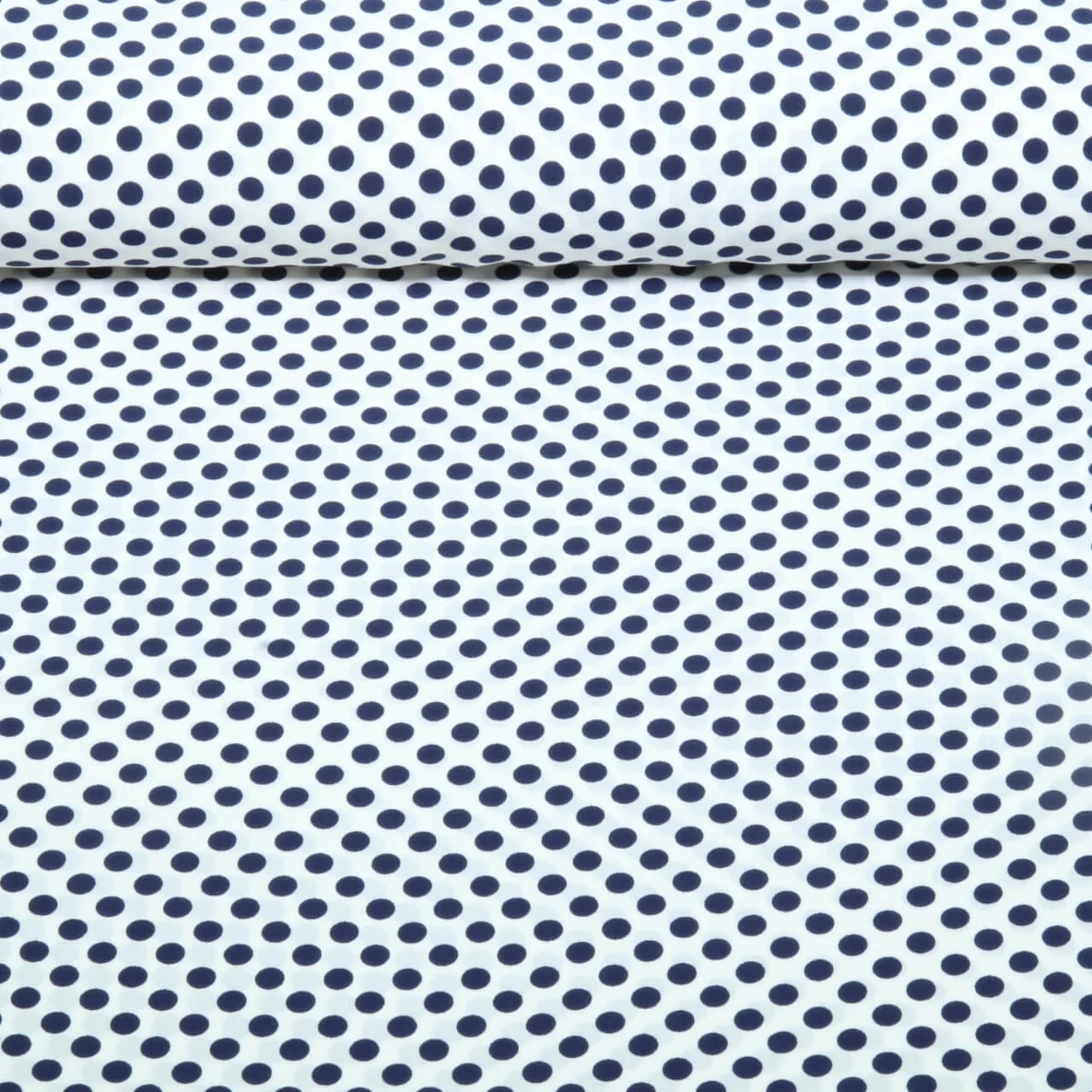 Chiffon Punkte Polka Dots Weiß Marine