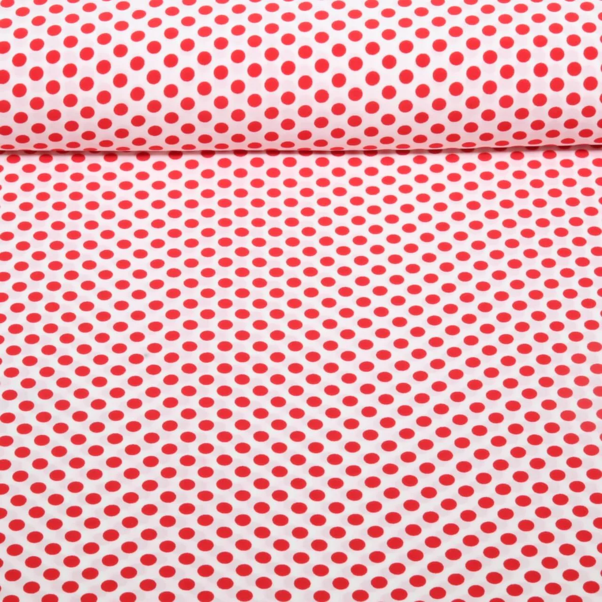 Chiffon Punkte Polka Dots Weiß Rot