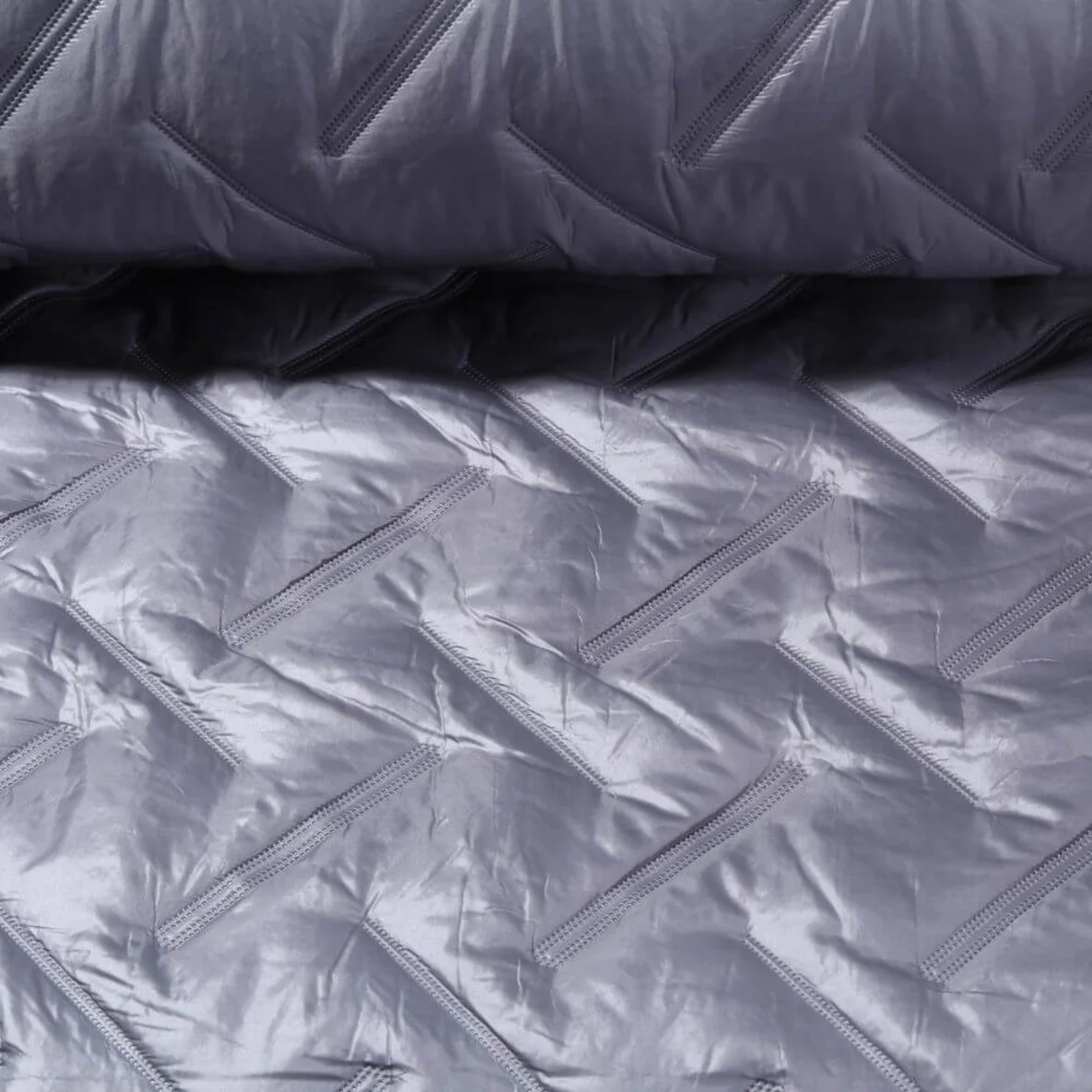 Doubleface Steppstoff Geprägt Grau