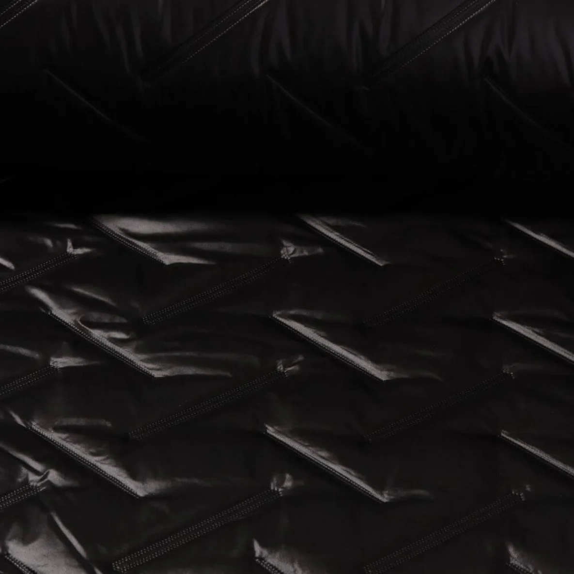 Doubleface Steppstoff Geprägt Schwarz